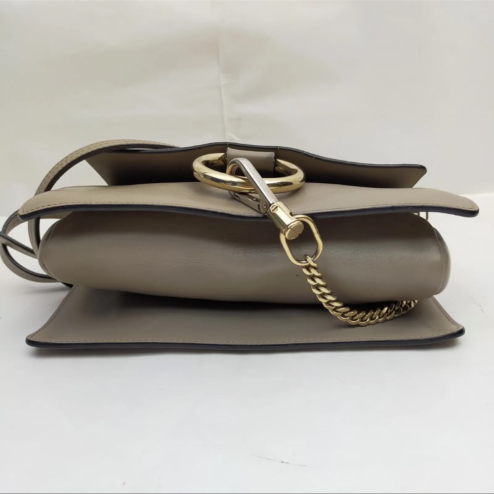 AUTH Chloe Faye Shoulder Bag Crossbody Beige Tan Leather - Picture 7 of 10